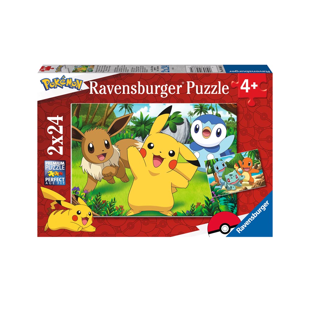 Ravensburger - Pikachu and pals - Puslespil - 2x24 brikker