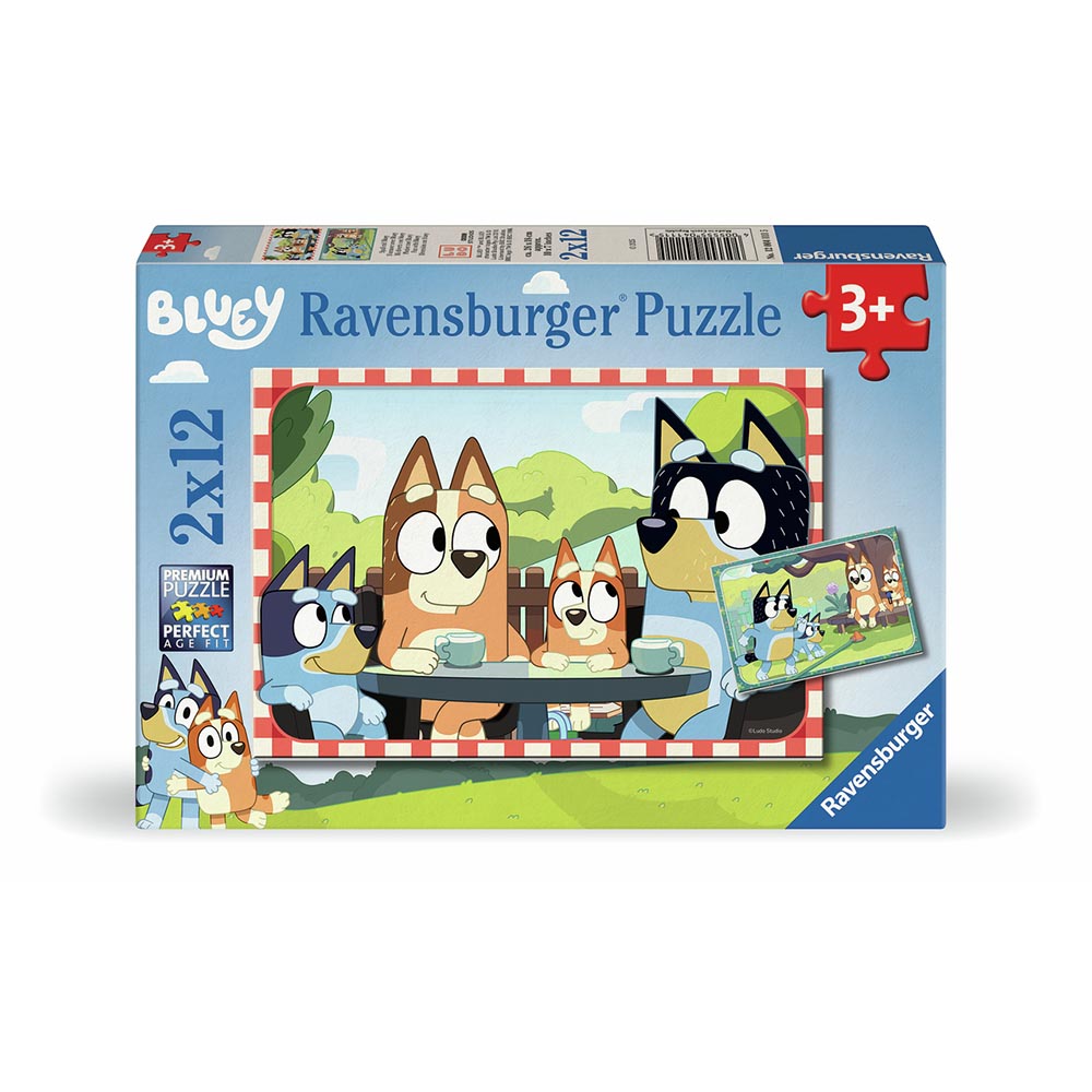 Ravensburger - Bluey - Puslespil 2x12 brikker