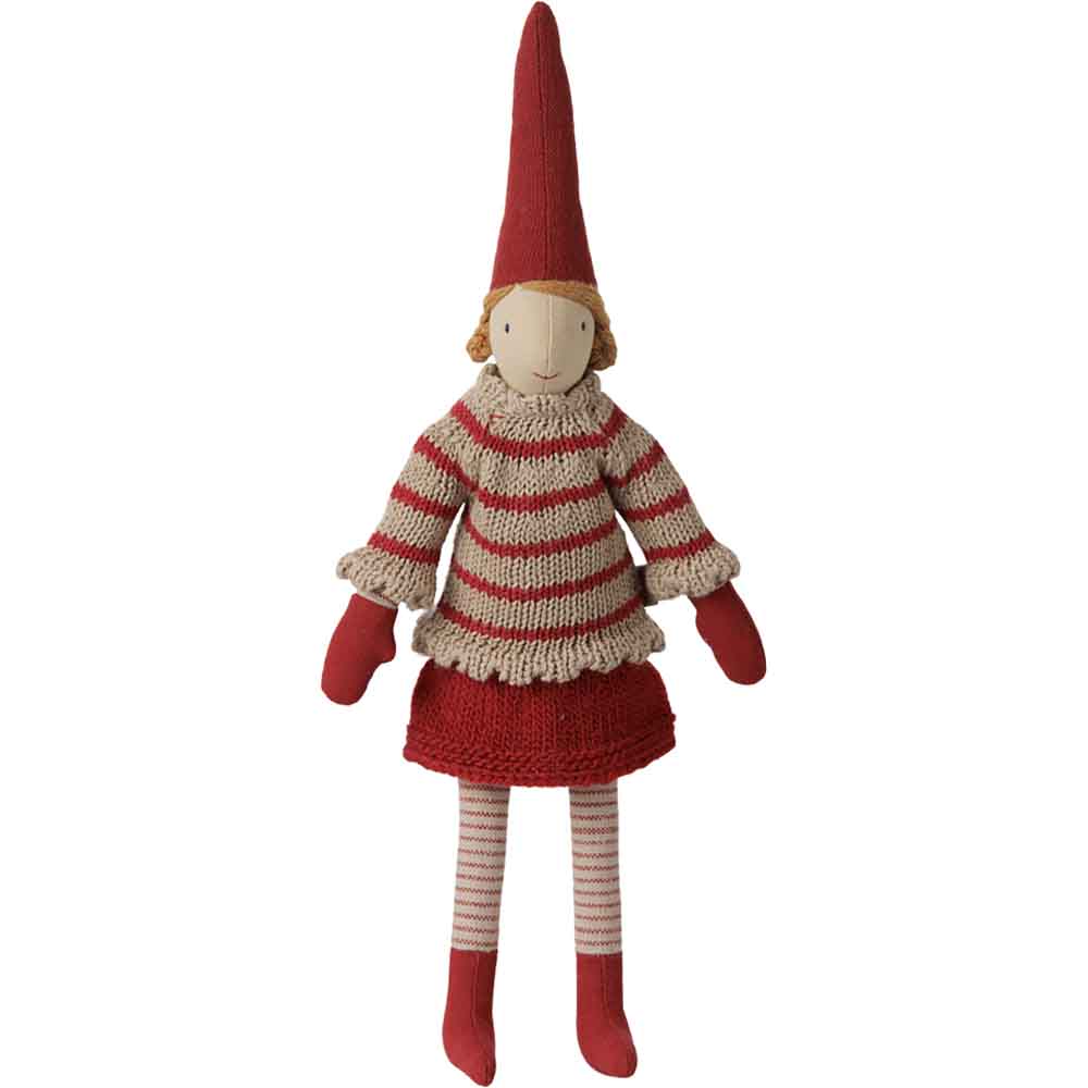 Maileg - Nisse, Pixy, Str. 2 - Pige - Stribet strikket sweater