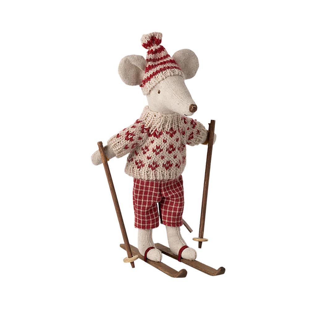 Maileg - Vintermus med ski, Mor
