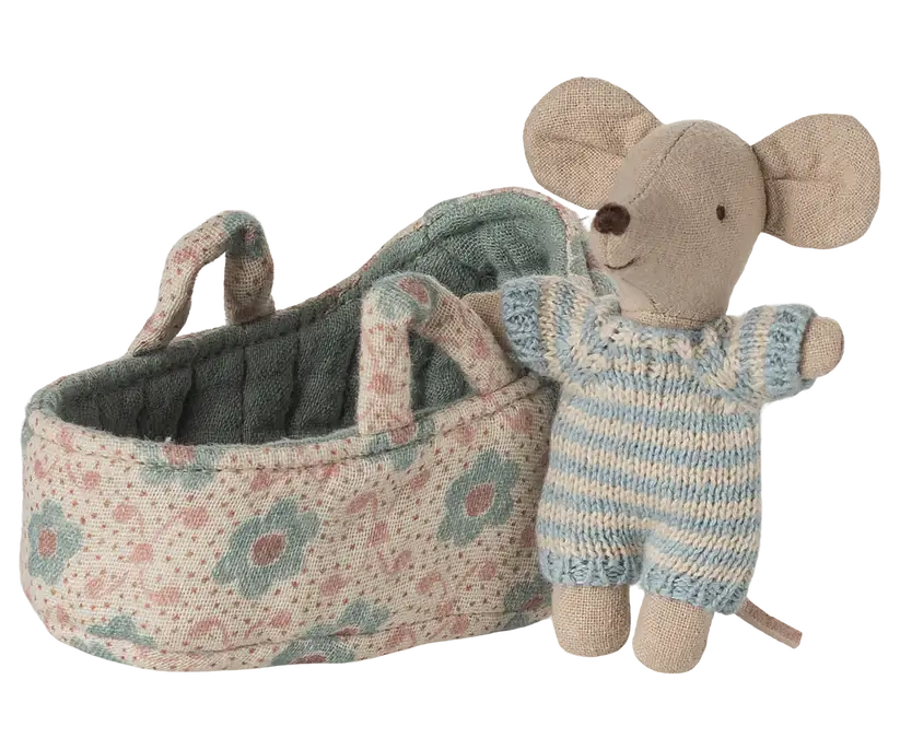 Maileg - Babymus i babylift - Blå