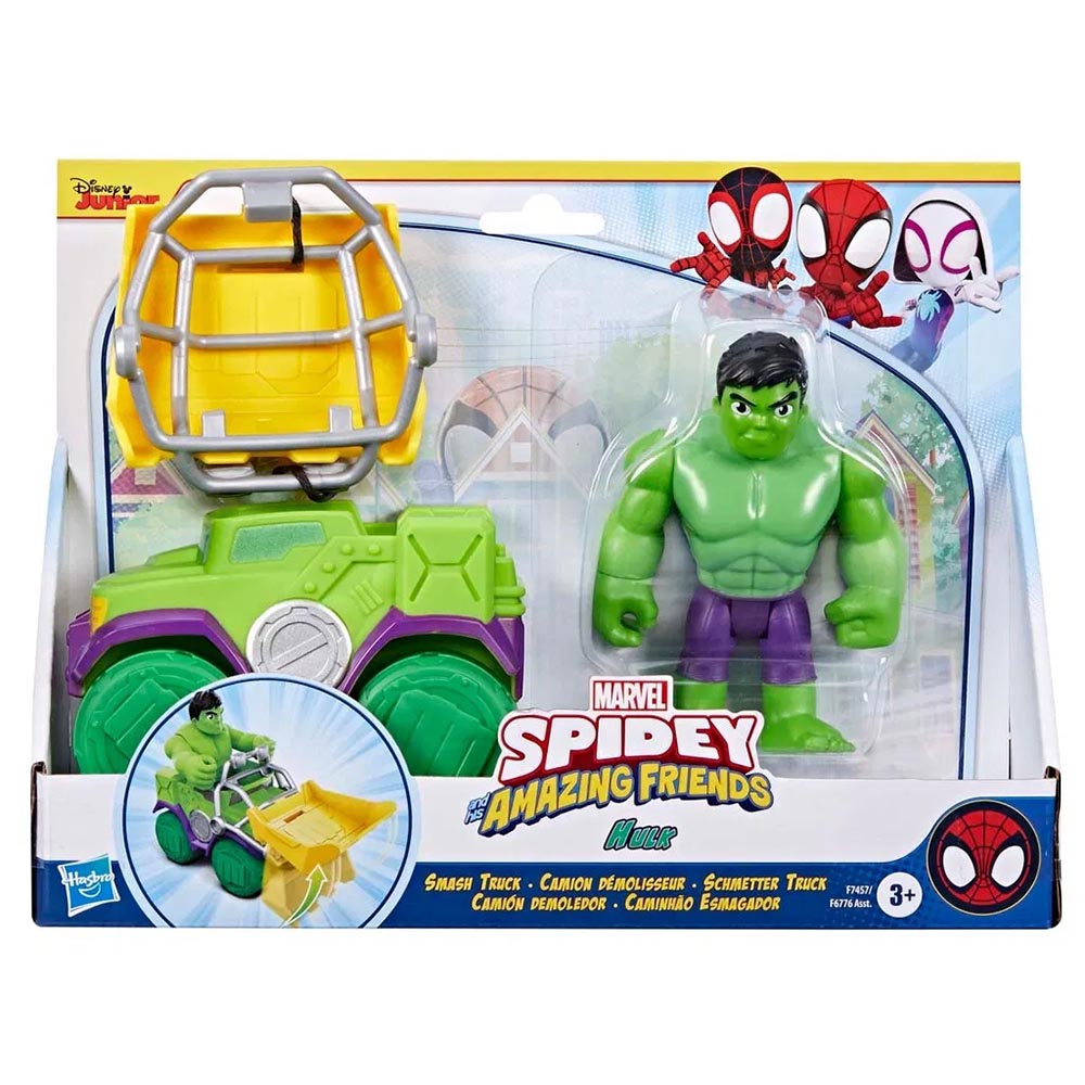 Spidey - Bil & 10 cm Hulk