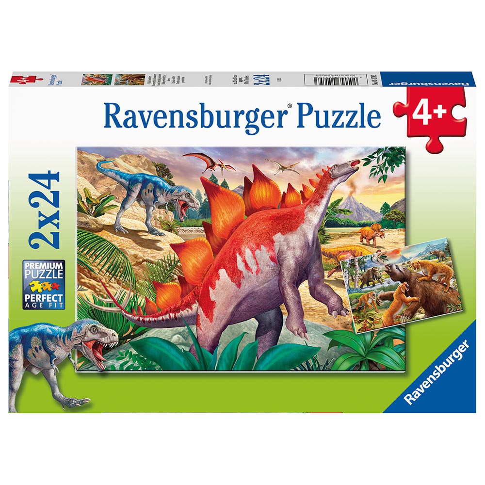 Ravensburger - Jurassic Wildlife - Puslespil - 2x24 brikker