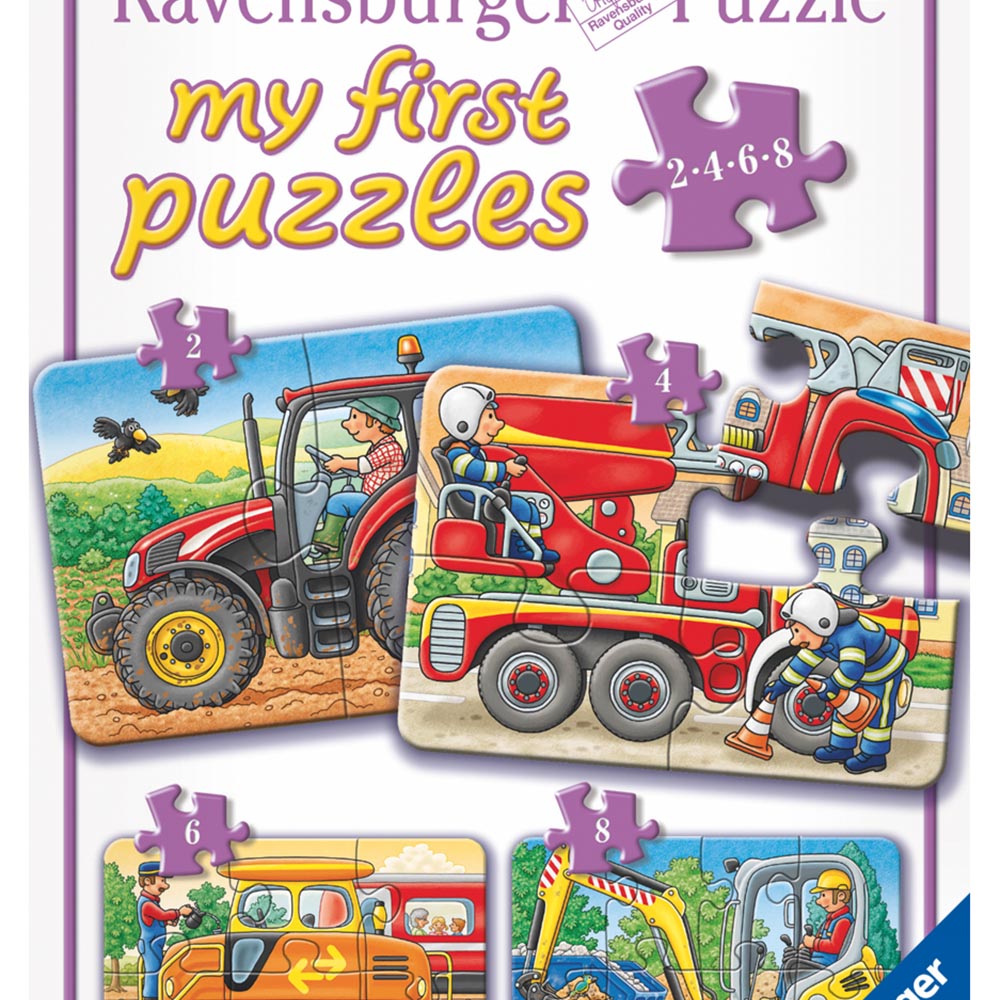 Ravensburger - Hårdt arbejde - Puslespil 2, 4, 6, 8 brikker