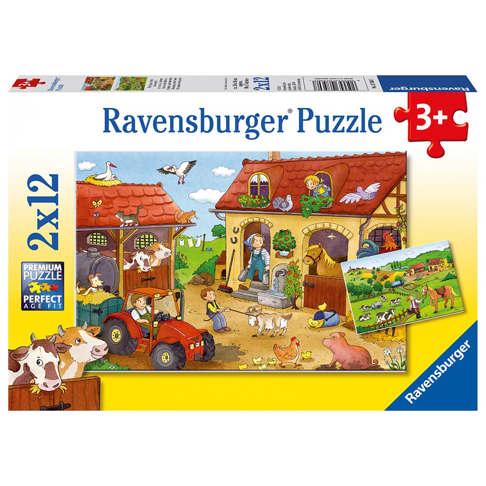 Ravensburger - Arbejde på gården - Puslespil 2x12 brikker