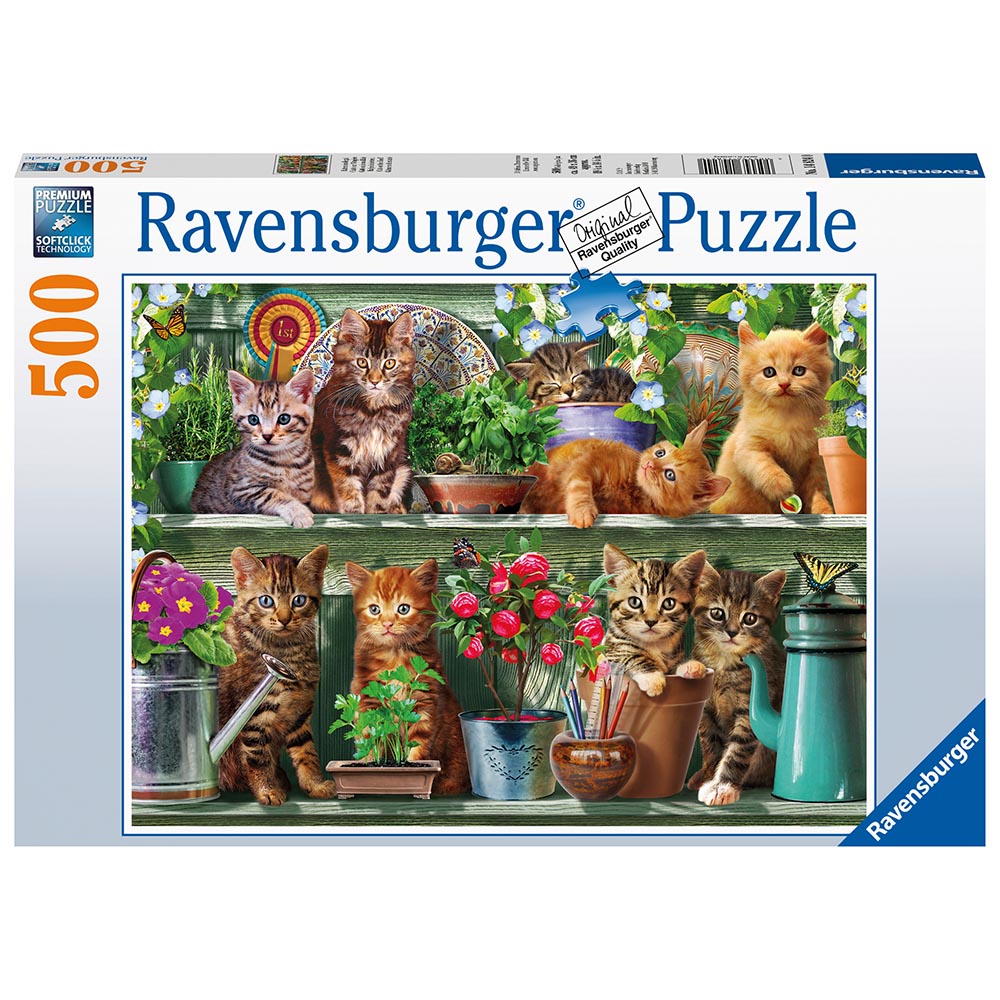Ravensburger - Katte På Hylden - Puslespil 500 brikker