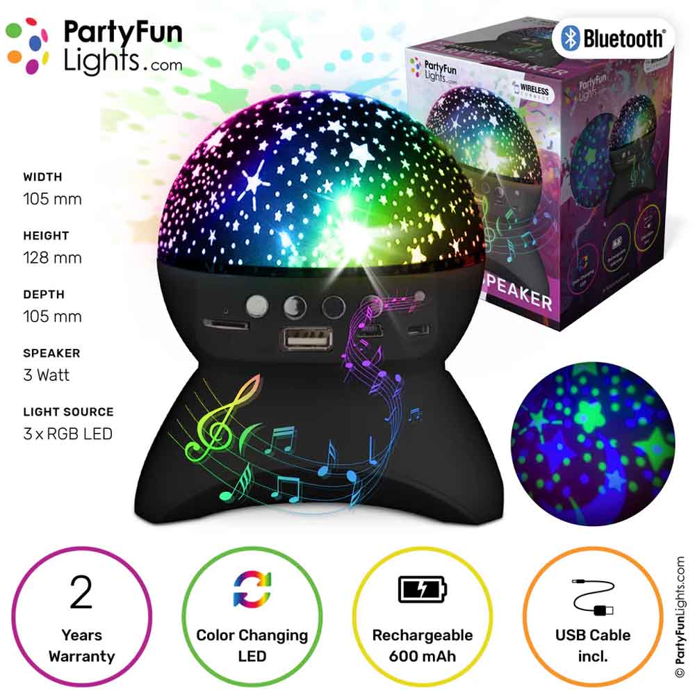 Party Funlight - Black Nightlight Party Speaker