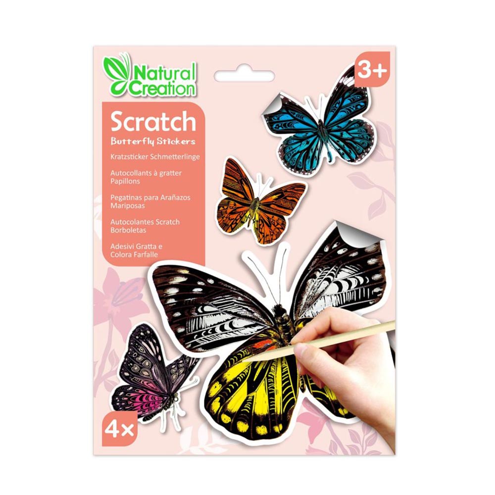 Natural Creation - Skrab klistermærker - sommerfugle