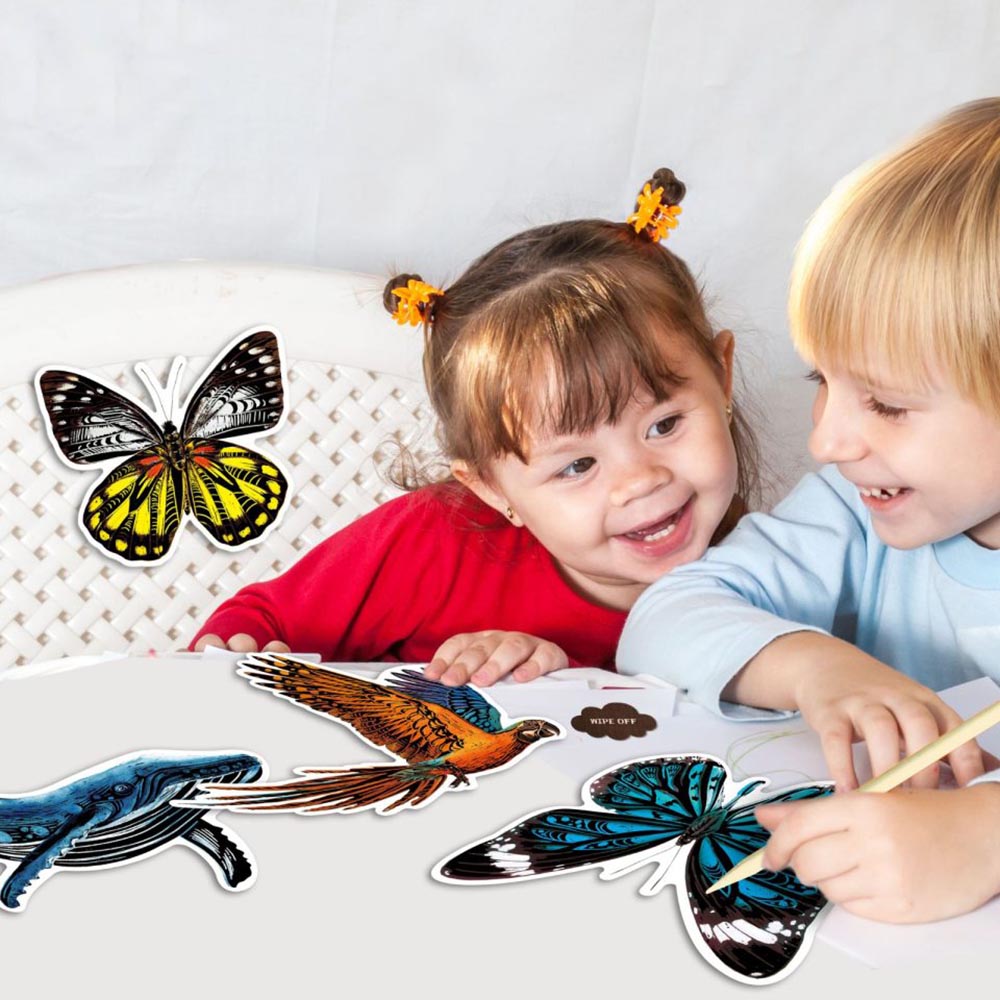 Natural Creation - Skrab klistermærker - sommerfugle