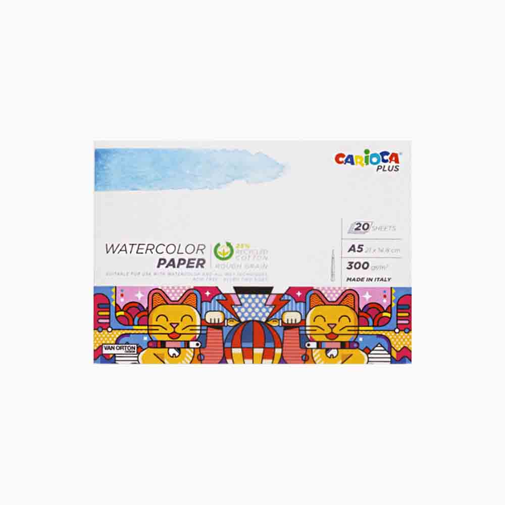 Carioca - PLUS - Vandfarve blok 300g - A5 - 20 sider