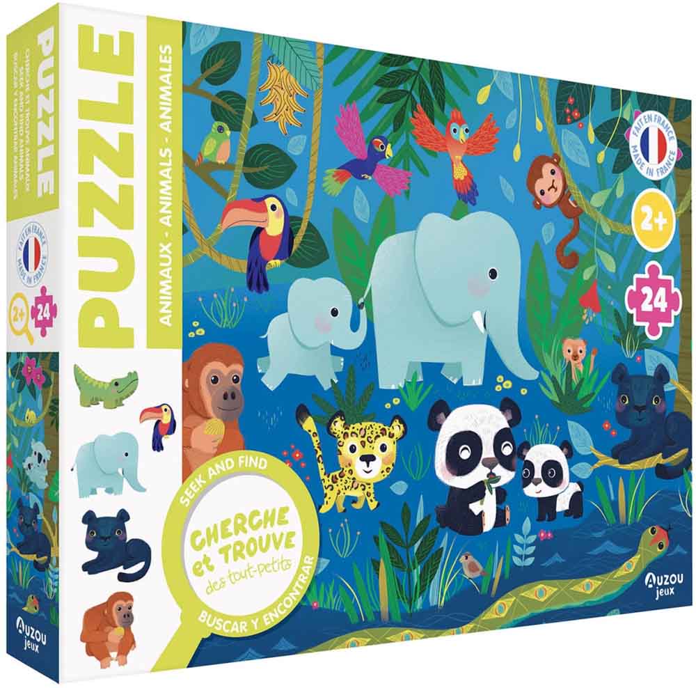 Auzou - Puslespil 24 brk - Søg & find - Jungledyr