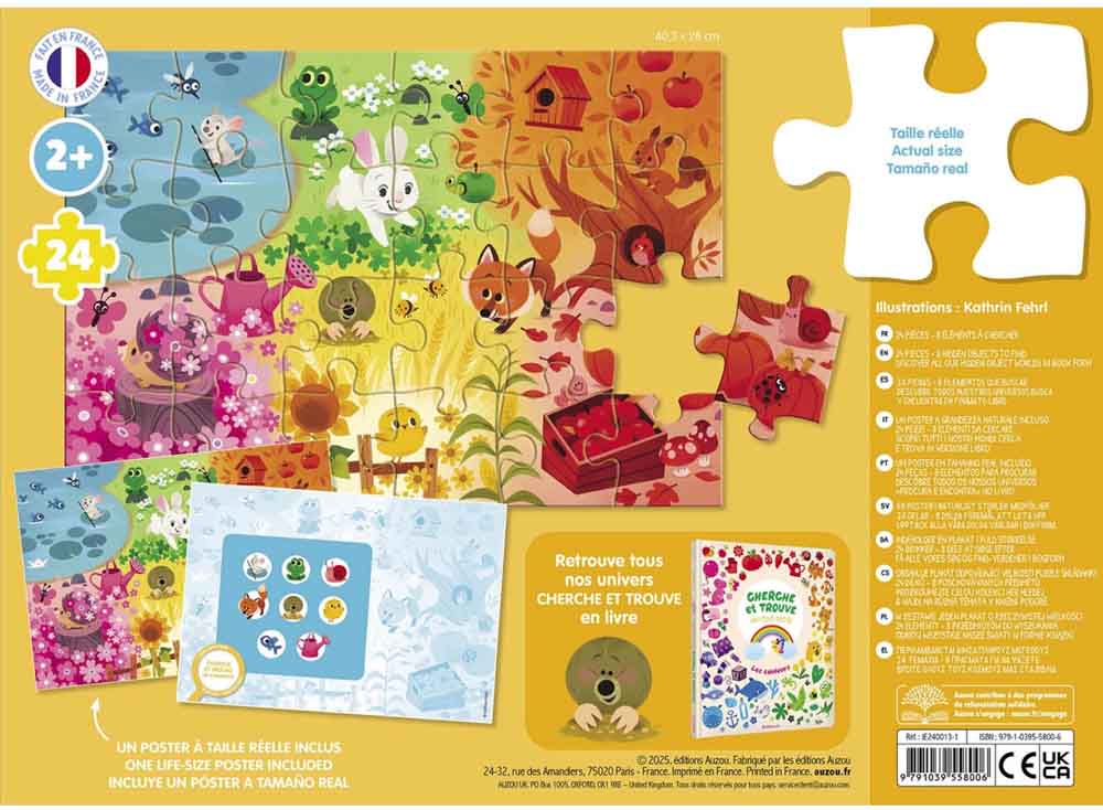 Auzou - Puslespil 24 brk - Søg & find - Farver