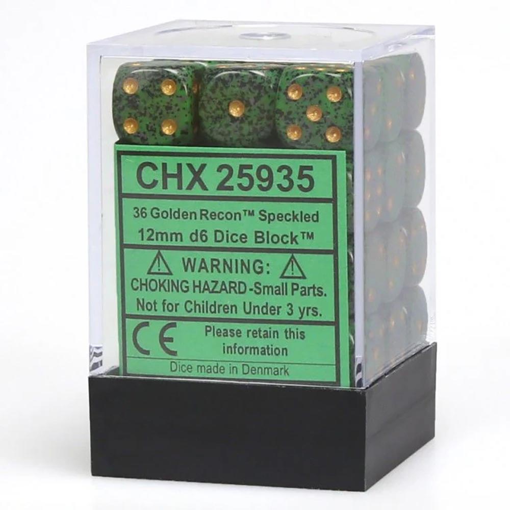 Chessex - Golden Recon 16mm d6 - 12stk