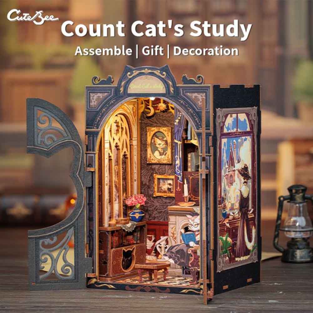 CuteBee - Book Nook - Count Cat's Study