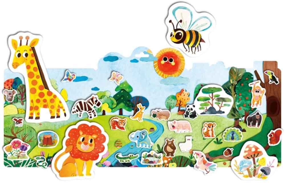 mierEdu - Jelly Stickers 31 stk - Flytbare - Vilde dyr