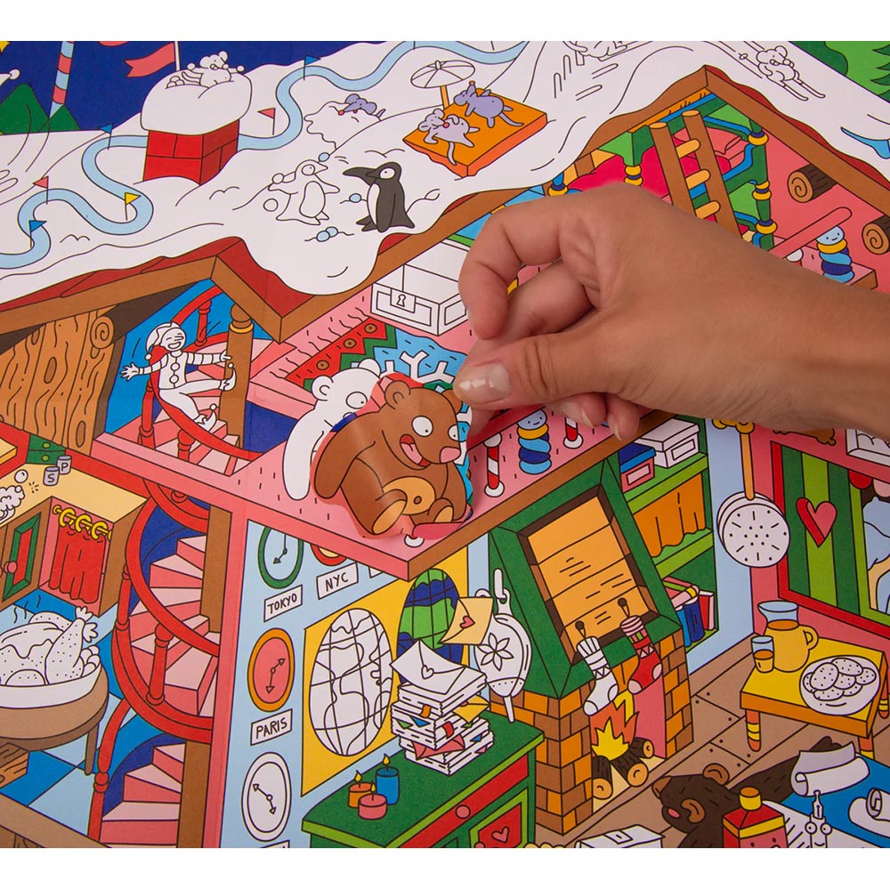 OMY - Santa's workshop - plakat med klistermærker