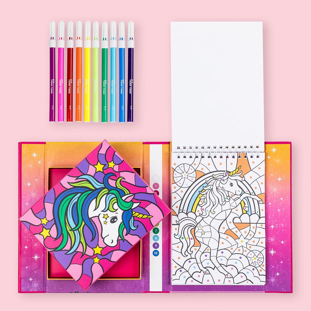 Tiger Tribe - Tegnesæt - Colour by Numbers – Unicorn Dreaming