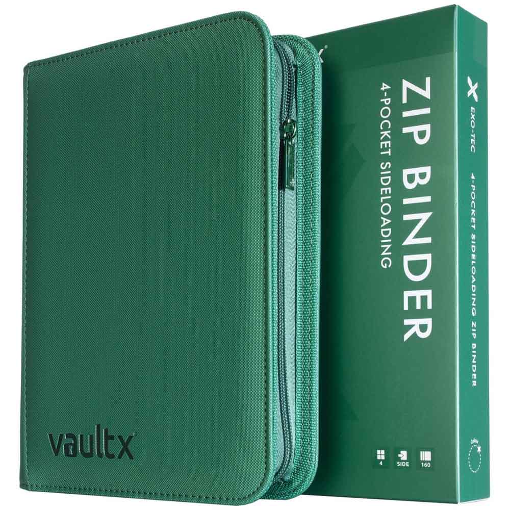 VaultX - 4-Pocket Exo-Tec® Zip Binder - Metallic Green