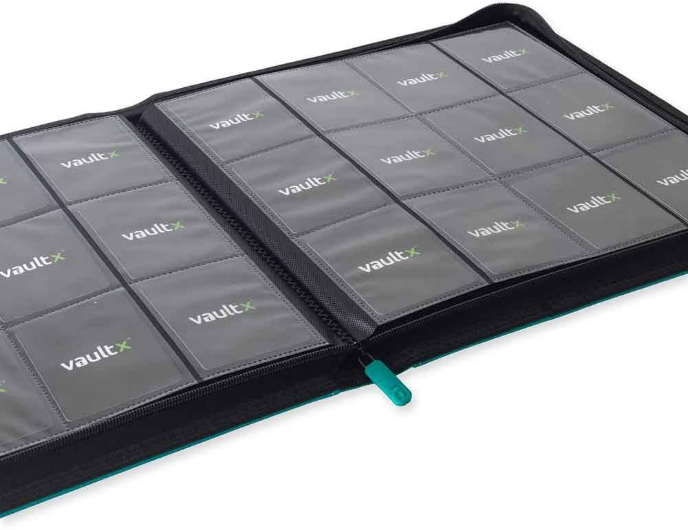 VaultX - 12-Pocket Exo-Tec® Zip Binder - Ocean Blue