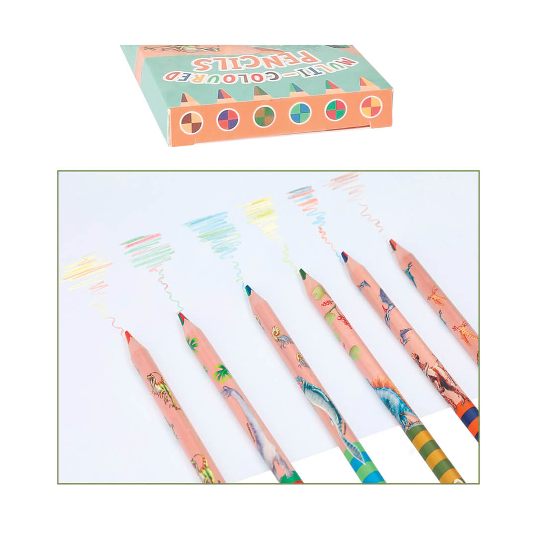Dino World - Multifarvede blyanter