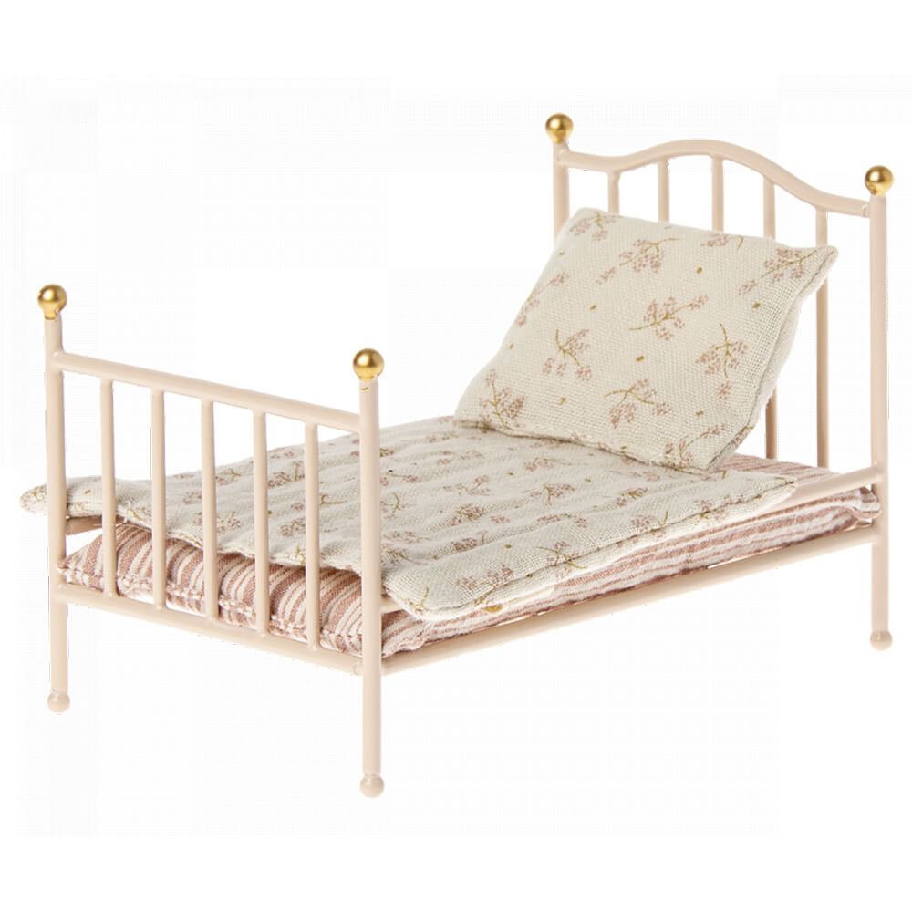 Maileg - Vintage seng, Mus - Rosa