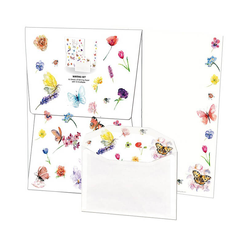 Bekking & Blitz - Skriveset -  Sommerfugle og blomster