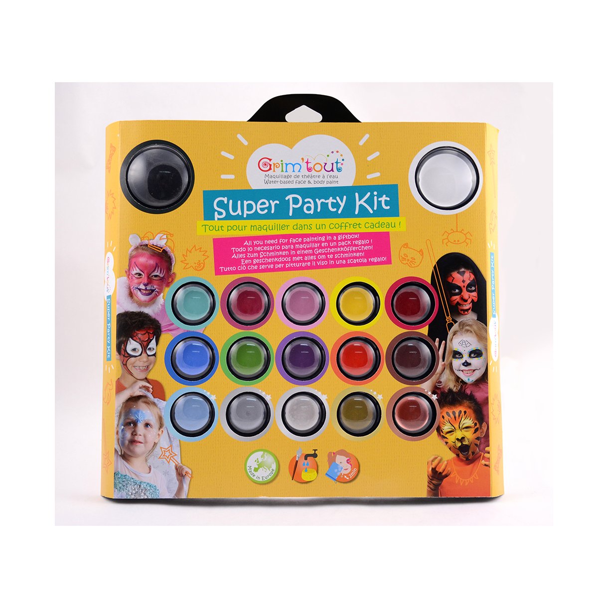 Grim'Tout - Teatersminke - 17 farver - Super Party Kit