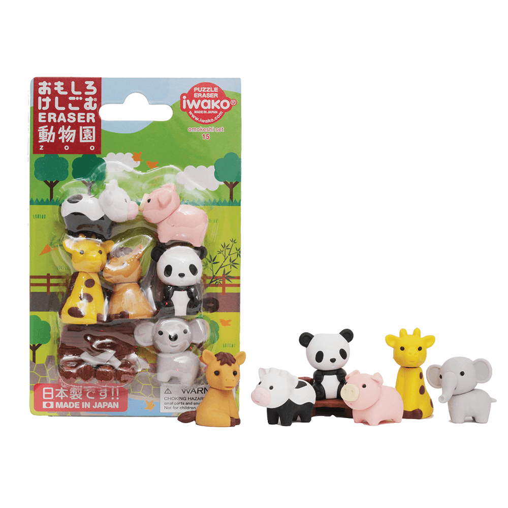 iWako - Viskelæder - Zoo - 7stk