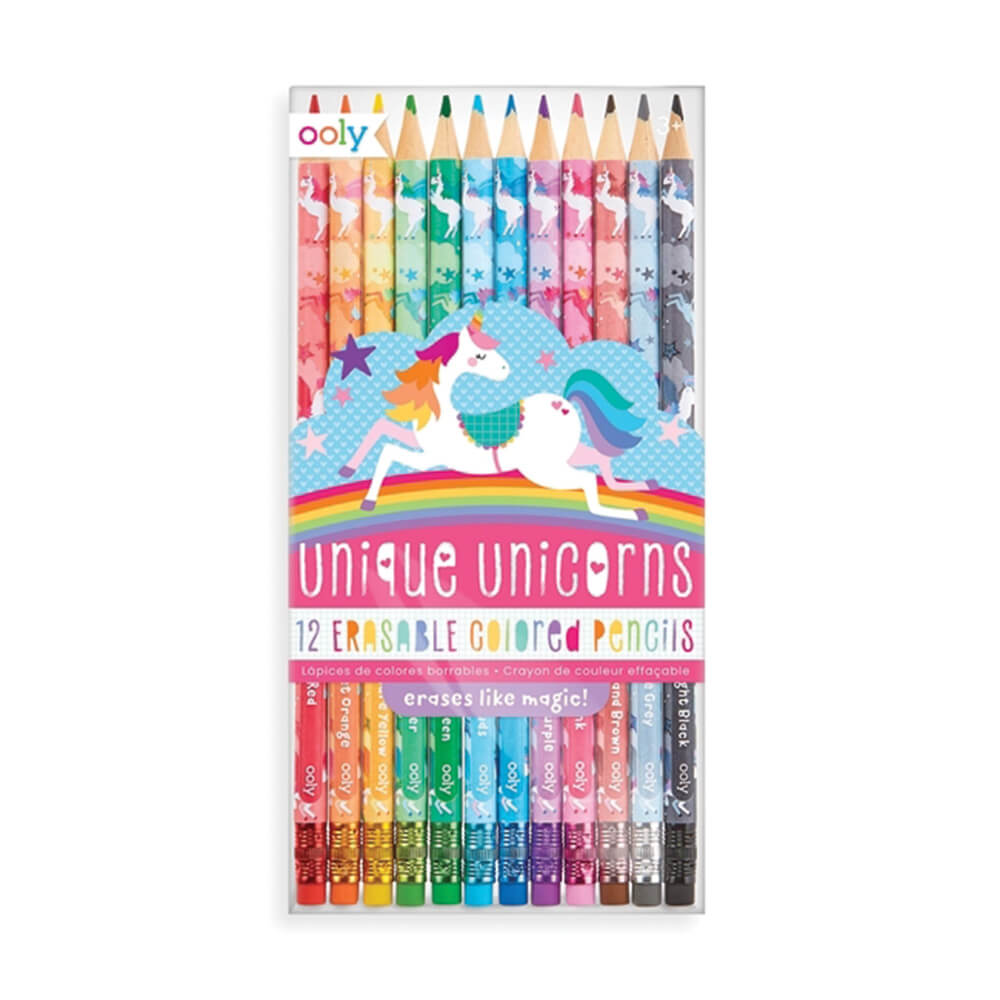 Ooly - Farveblyanter - Unique Unicorns Erasable Colored Pencils- 12stk