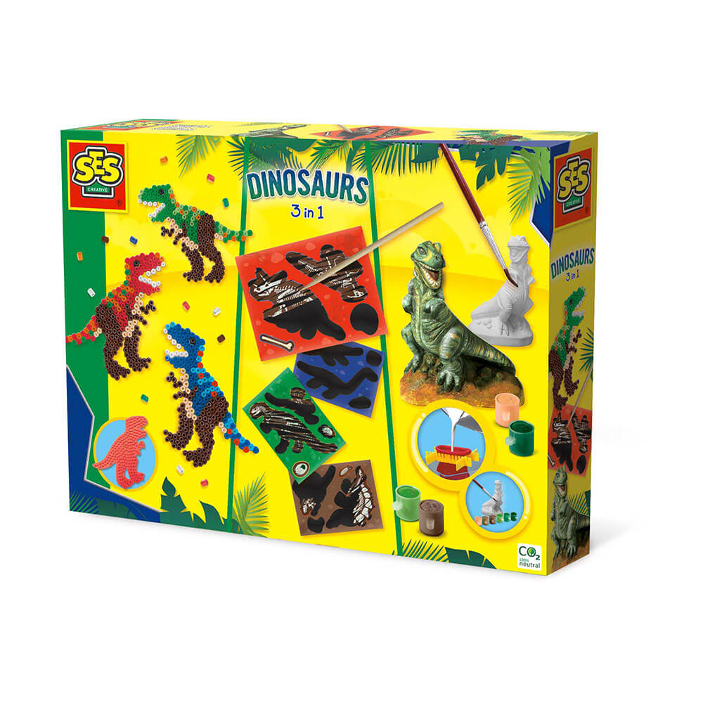 SES Creative - Støb og Mal - Dinosaurus 3 i 1