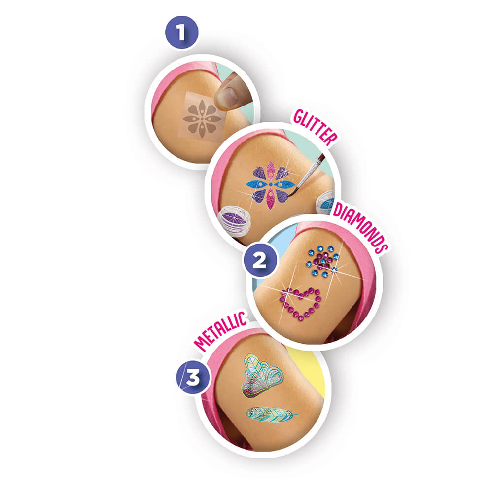 SES Creative - 3 i 1 Glitter tatoveringer