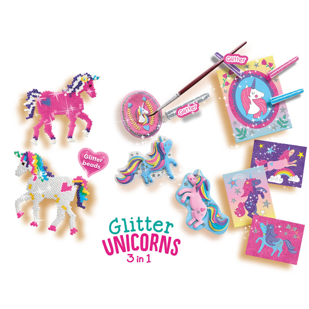 SES Creative - Glitter enhjørninge 3 i 1