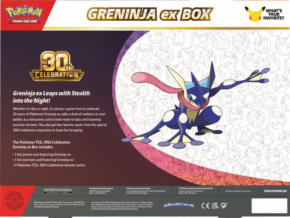 Pokémon – 30th Celebration – Greninja ex Box