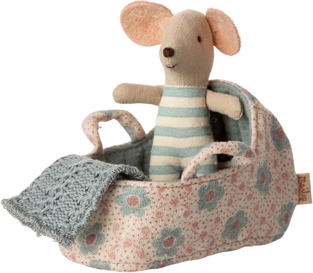 Maileg - Babylift, Baby mus - Blå