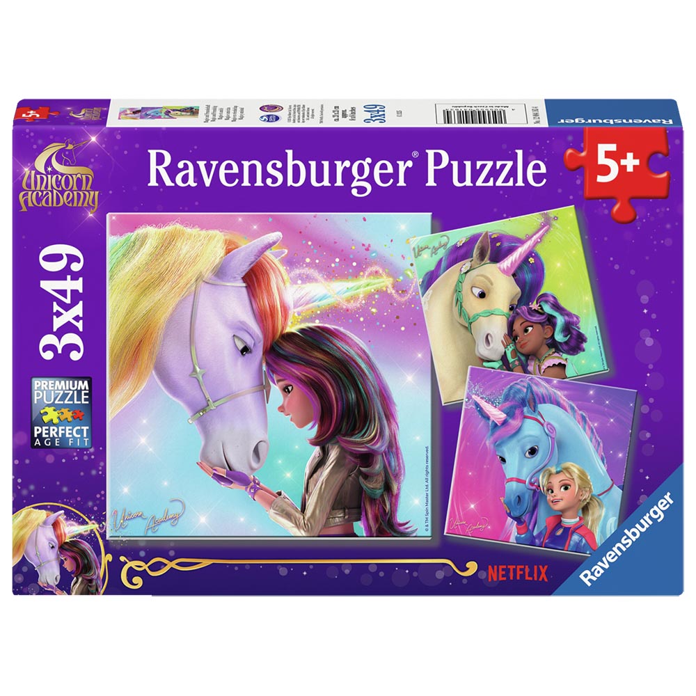 Ravensburger - Unicorn Academy - Puslespil 3x49 brikker