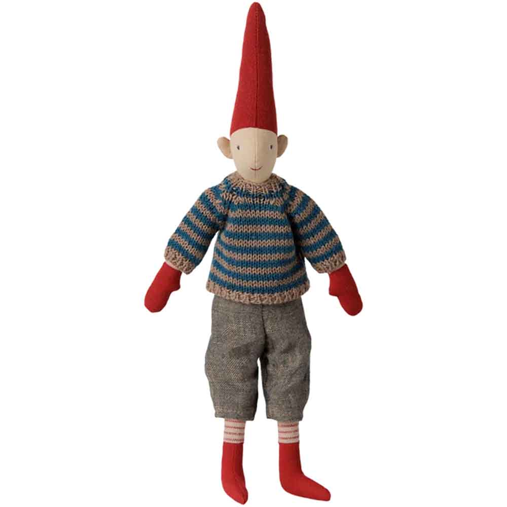 Maileg - Nisse, Pixy, Str. 2 - Dreng - Stribet strikket sweater
