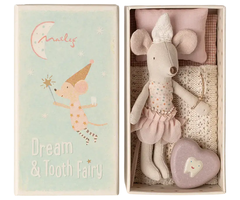 Maileg - Tandfe mus, Lillesøster i tændstikæske