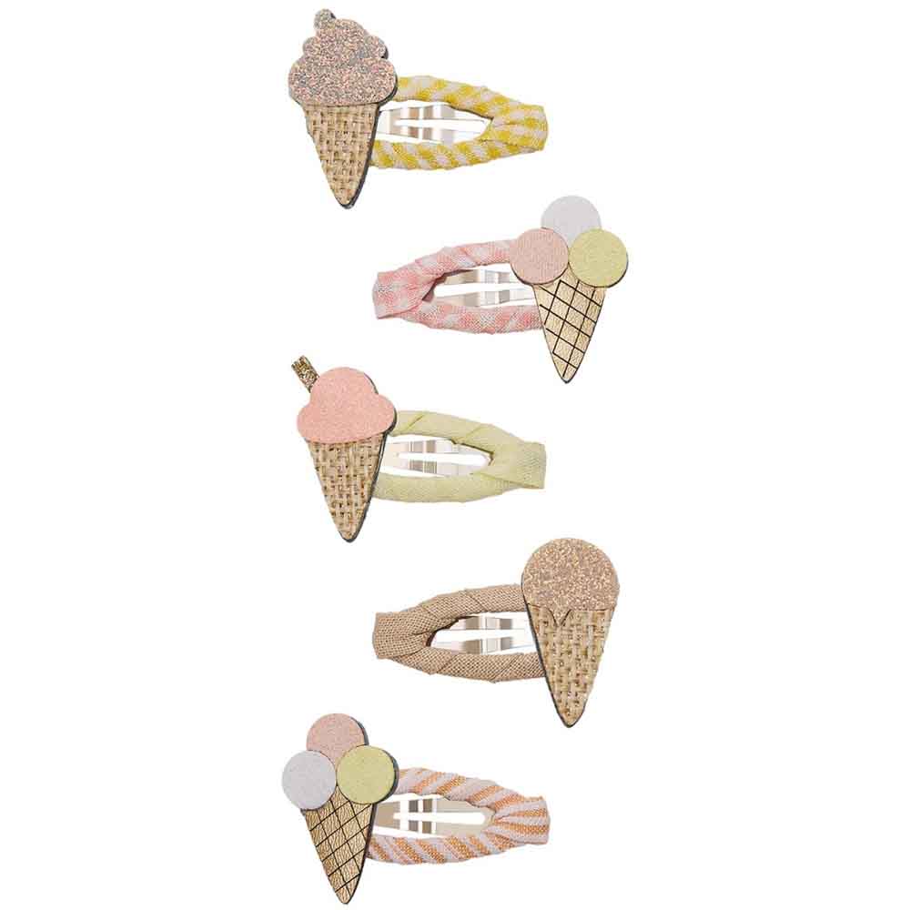 Mimi & Lula - 5 hårspænder - Mini Ice Cream Peaches and Cream