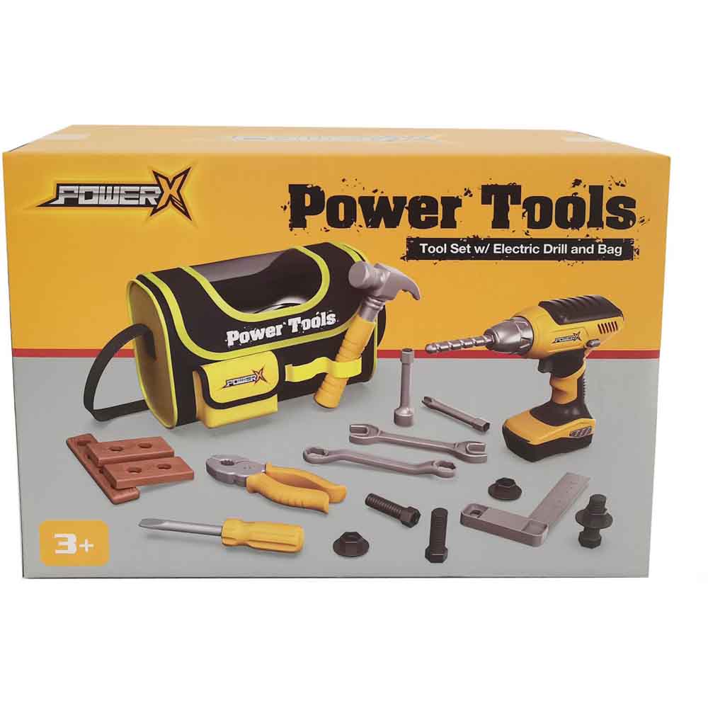 POWER X - Værktøjskasse m/ Bore- og skruemaskine med lys og lyd (Kopi)