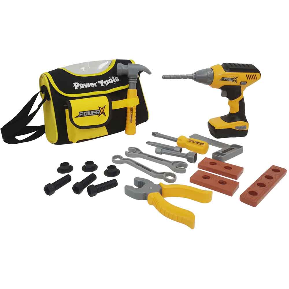 POWER X - Værktøjskasse m/ Bore- og skruemaskine med lys og lyd (Kopi)