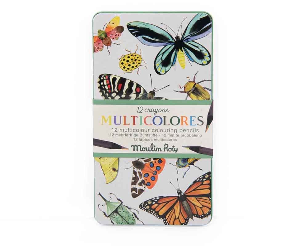 Moulin Roty - Farveblyanter 12 stk - Flerfarvede - Tout autour du monde
