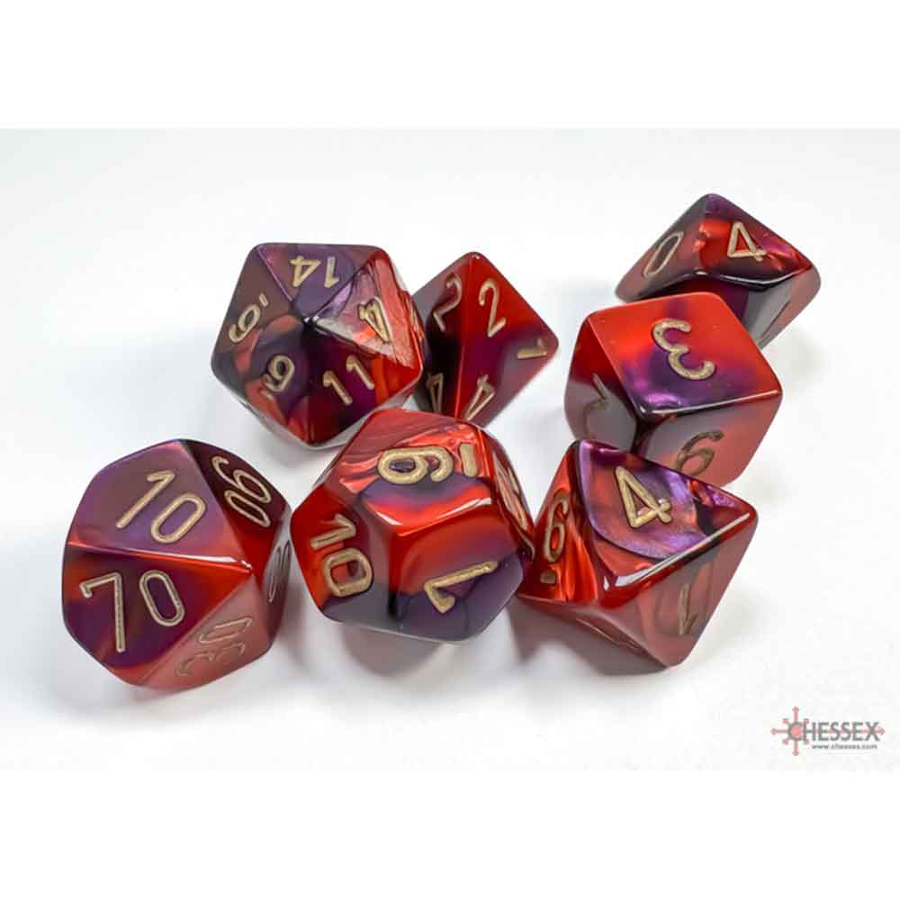 Chessex - Purple-Red/gold Polyhedral 7-Dice Set