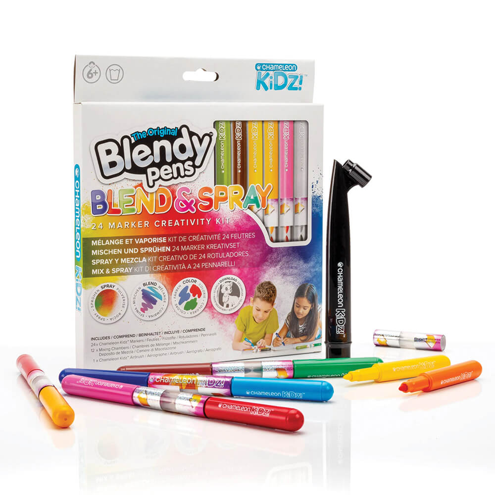 Chameleon Art Products - Kidz Blend & Spray 24 Marker Creativity Kit