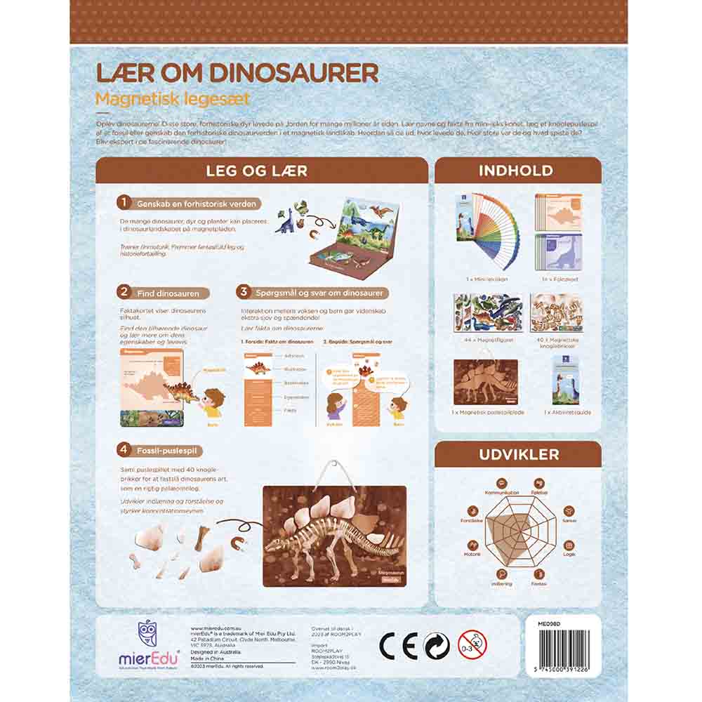 mierEdu - Magnetisk legesæt - Lær om dinosaurer