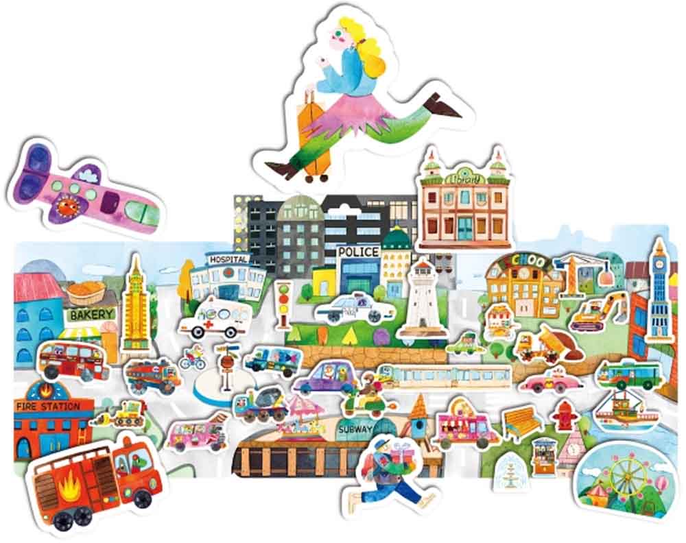 mierEdu - Jelly Stickers 36 stk - Flytbare - Storbyen