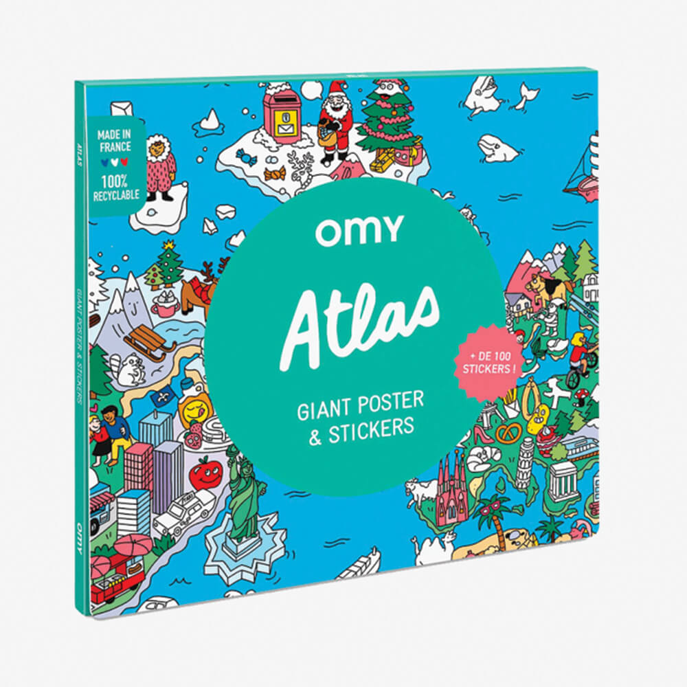 OMY - Atlas – plakat med klistermærker