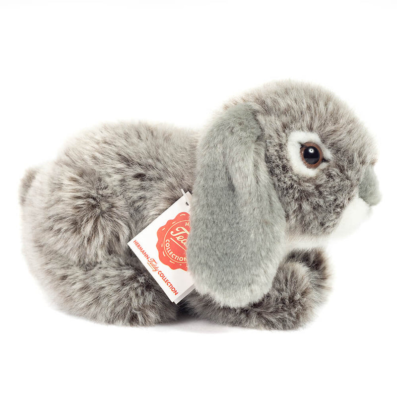 Hermann Teddy - Liggende kanin grå 18 cm