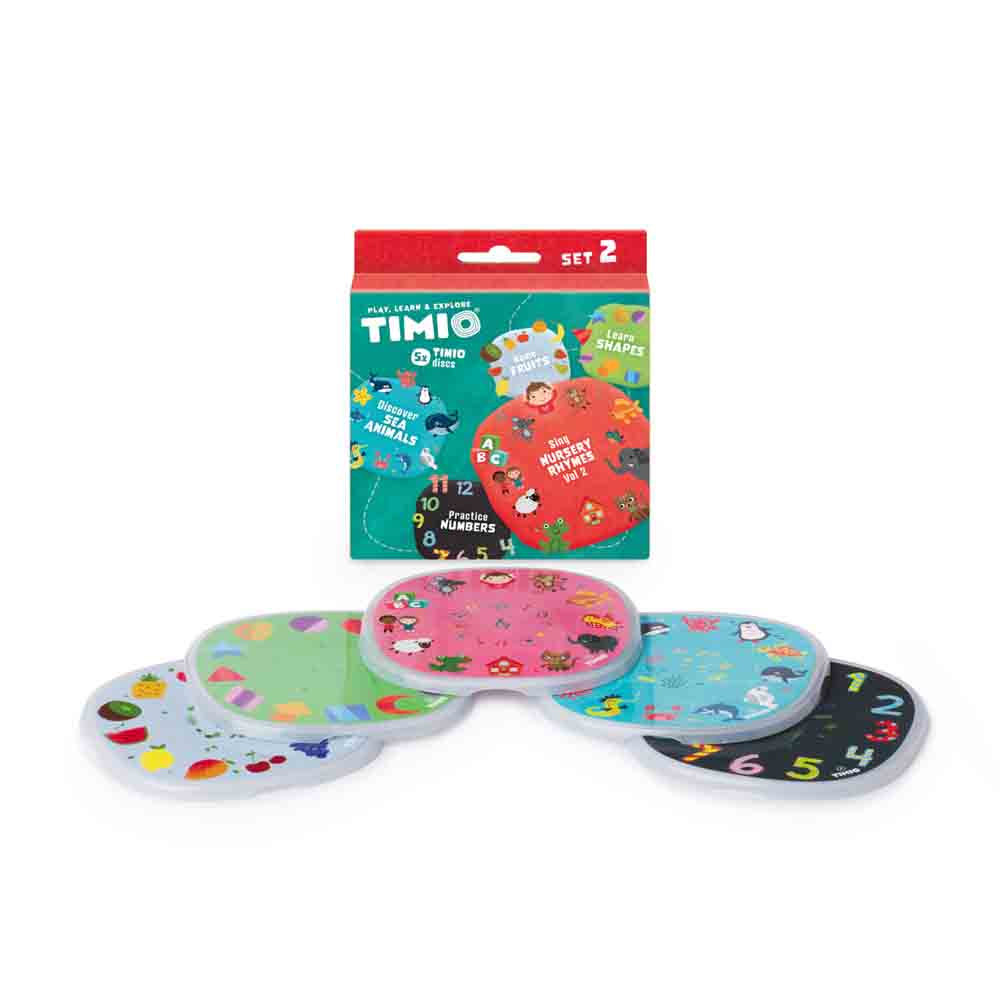 Timio - Disc sæt 2 - Tal, børnesange, havdyr, former og frugter
