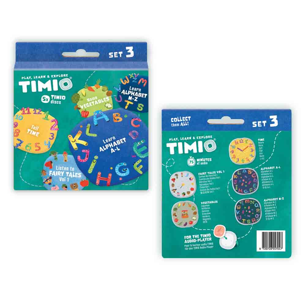 Timio - Disc Set 3 - Eventyr, tiden, grøntsager, alfabet A-L og alfabet M-Z