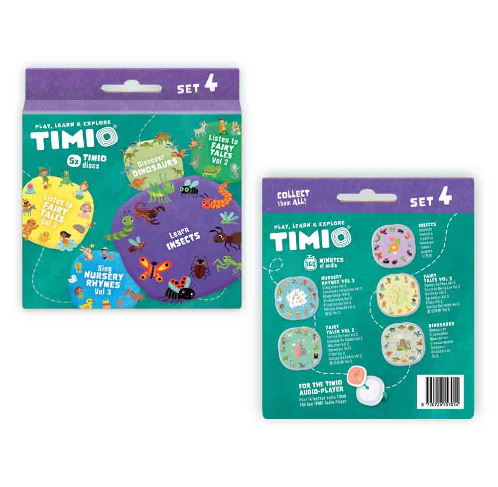 Timio - Disc Set 4 - Børnesange, eventyr, dinosaurer og små insekter
